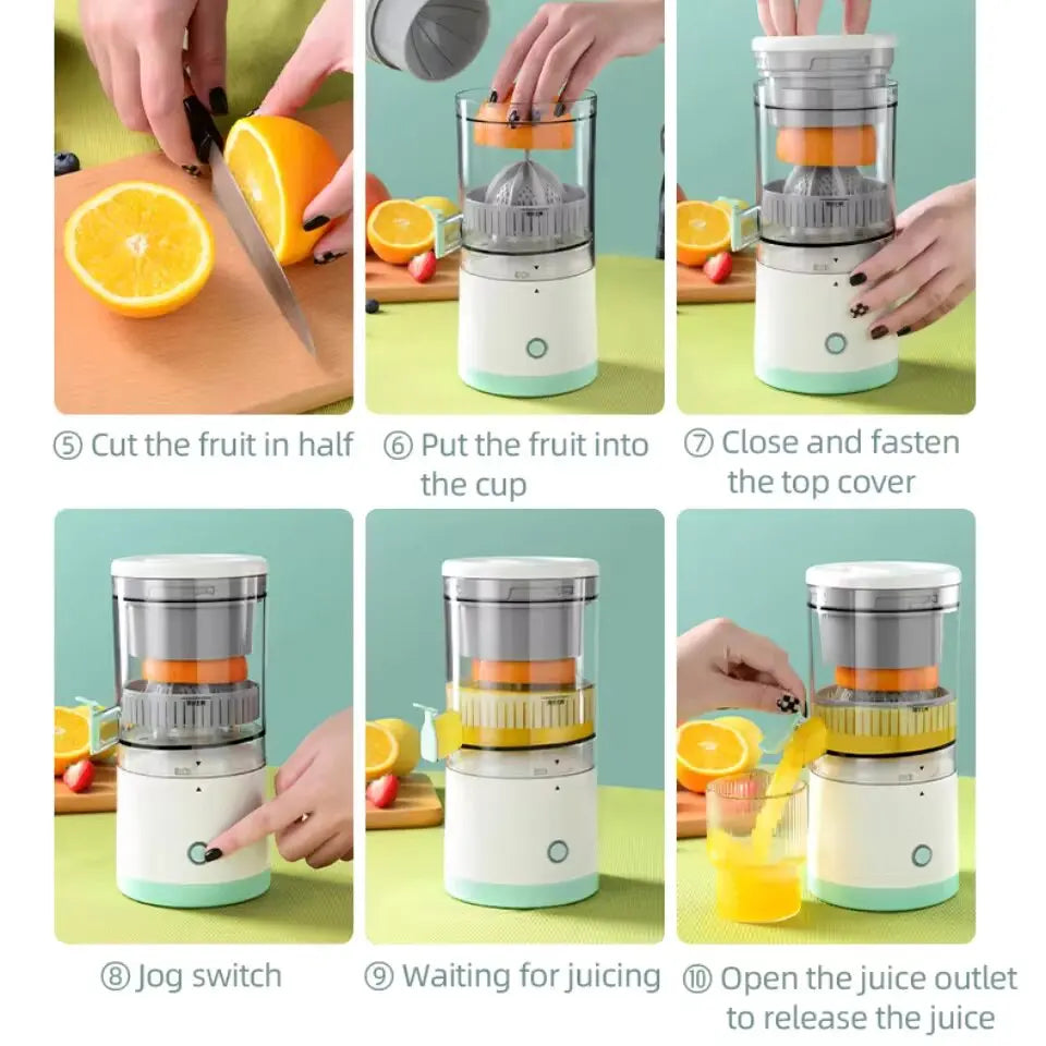 Portable Electric Juicer Wireless Orange Juicer USB Rechargeable Lemon Squeezer Electric Slow Juicers Household Kitchen Tools