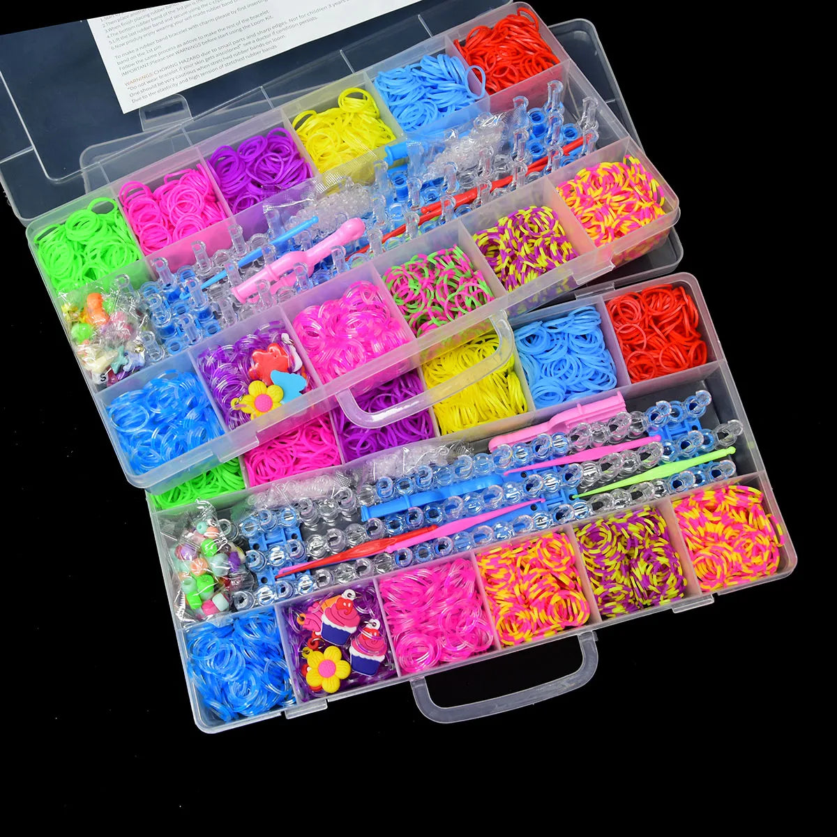 New Creative Colorful Loom Bands Set for Handmade Elastic Bracelet Making Kit DIY Rubber Band Craft Gifts Jewelry Accessories