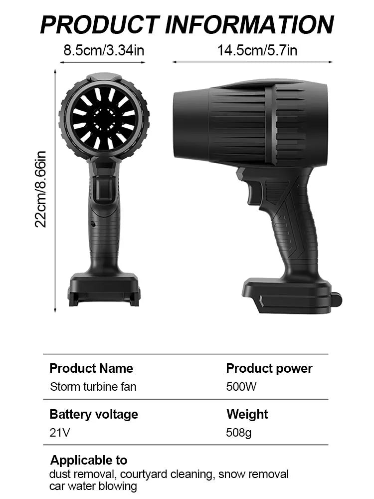 Violent Hair Dryer Powerful Turbo Fan High Performance Brushed Lithium Hair Dryer Turbojet Fan Car Washing & Blowing for Makita