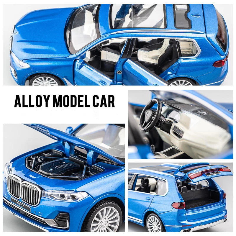 1:32 BMW X7 SUV Alloy Model Car Toy Diecasts Casting Pull Back Sound and Light Car Toys For Children Vehicle