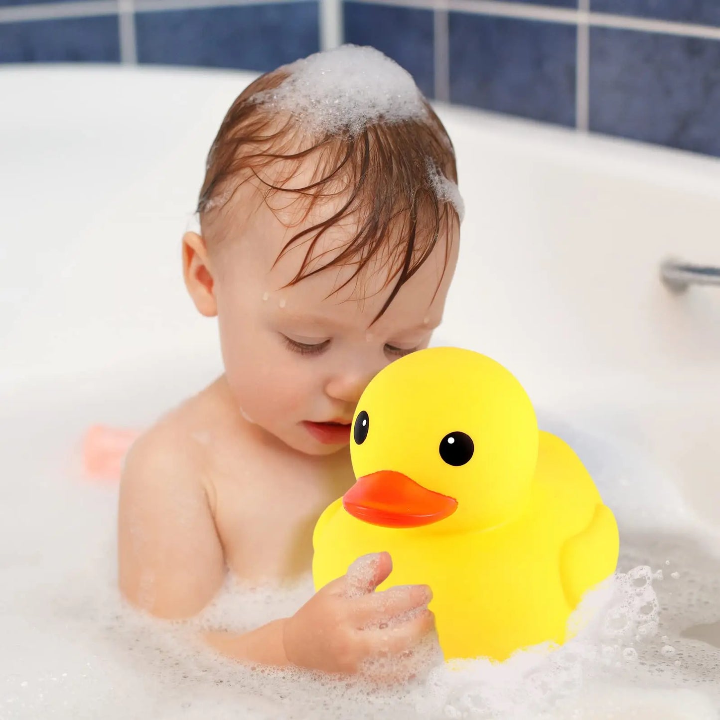 1/2 Pcs Rubber Duck 10.2 Inch Duck Bath Toy Giant Rubber Duck Large Rubber Ducky Bath Toy Squeaky Big Yellow Rubber Ducks