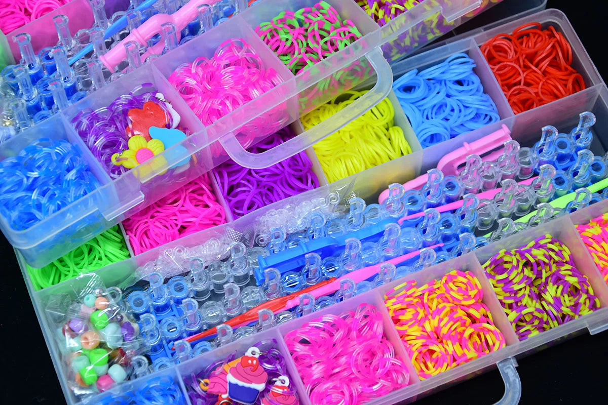 New Creative Colorful Loom Bands Set for Handmade Elastic Bracelet Making Kit DIY Rubber Band Craft Gifts Jewelry Accessories