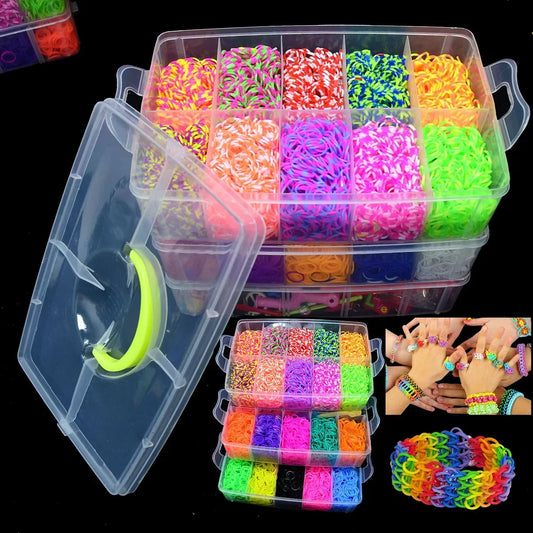 Rubber Loom Band Bracelet Kit Storage BoxColorful Beads Tool Set DIY Jewery Making Girls Friendship Bracelets Christmas Gifts