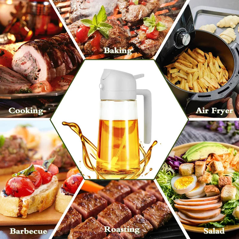 Kitchen Oils Spray Olive Oil Cruet Spray  Home Kitchen Air Fryer Spray Camping BBQ Cooking Plastic Oil Bottle  200/300ml/500ml