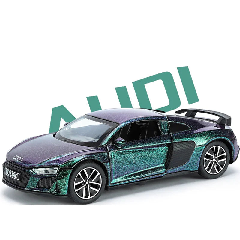 1:32 AU R8DI Supercar Sports Car Metal Model Sound Light Collect Toy Boy Diecast Alloy Hot Wheels One Piece Vehicle Fast Furious