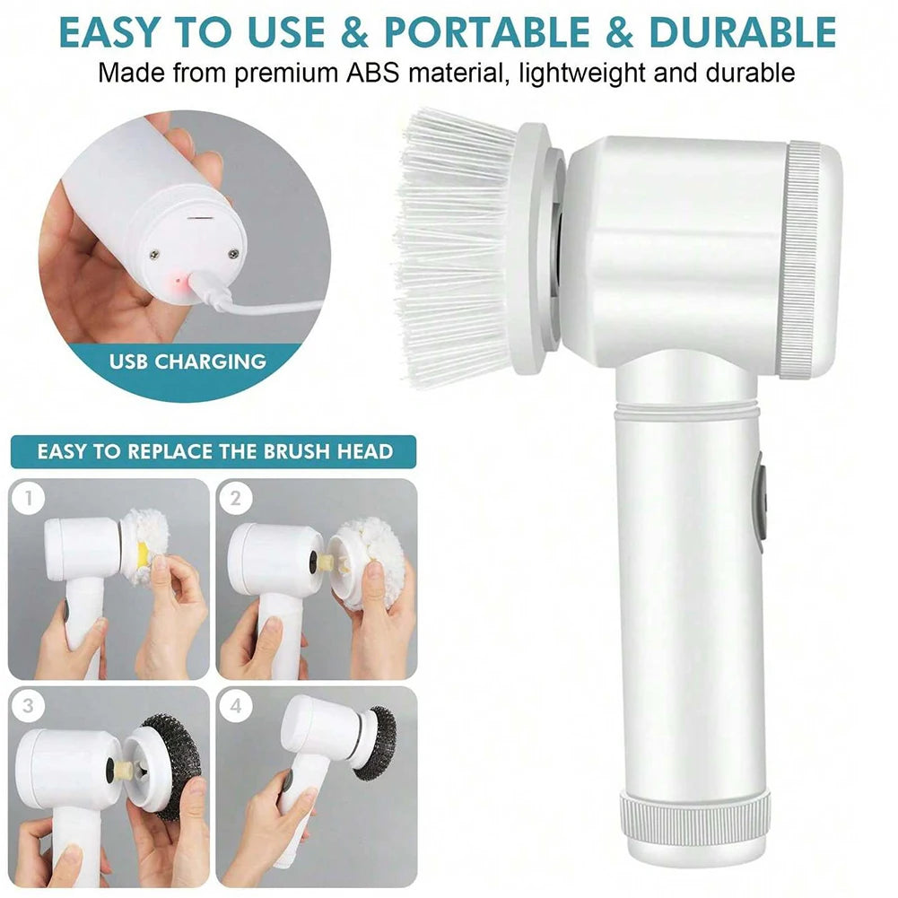 Electric Spin Scrubber Brush Wireless Electric Cleaning Brush Housework Kitchen Dishwashing Brush Bathtub Tile Cleaning Brush