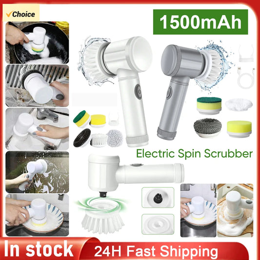 Electric Spin Scrubber Brush Wireless Electric Cleaning Brush Housework Kitchen Dishwashing Brush Bathtub Tile Cleaning Brush