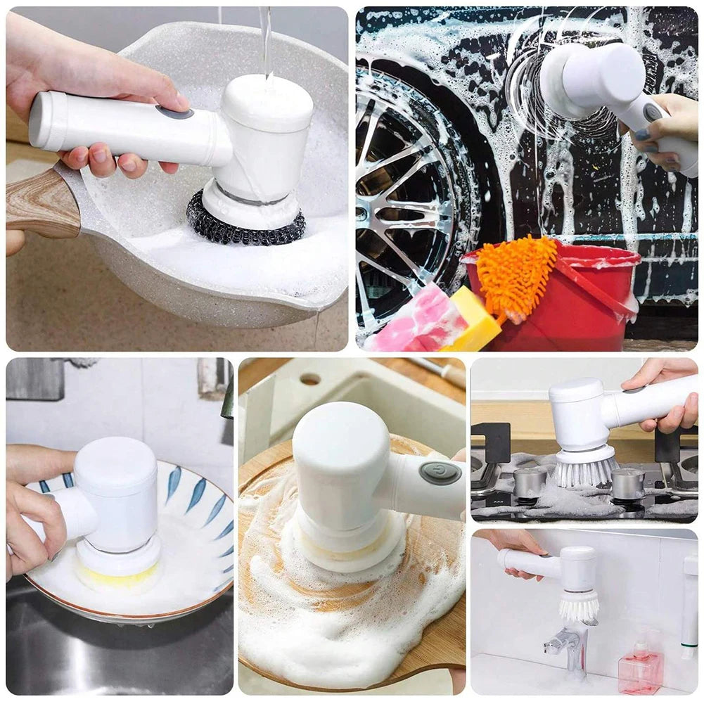 Electric Spin Scrubber Brush Wireless Electric Cleaning Brush Housework Kitchen Dishwashing Brush Bathtub Tile Cleaning Brush