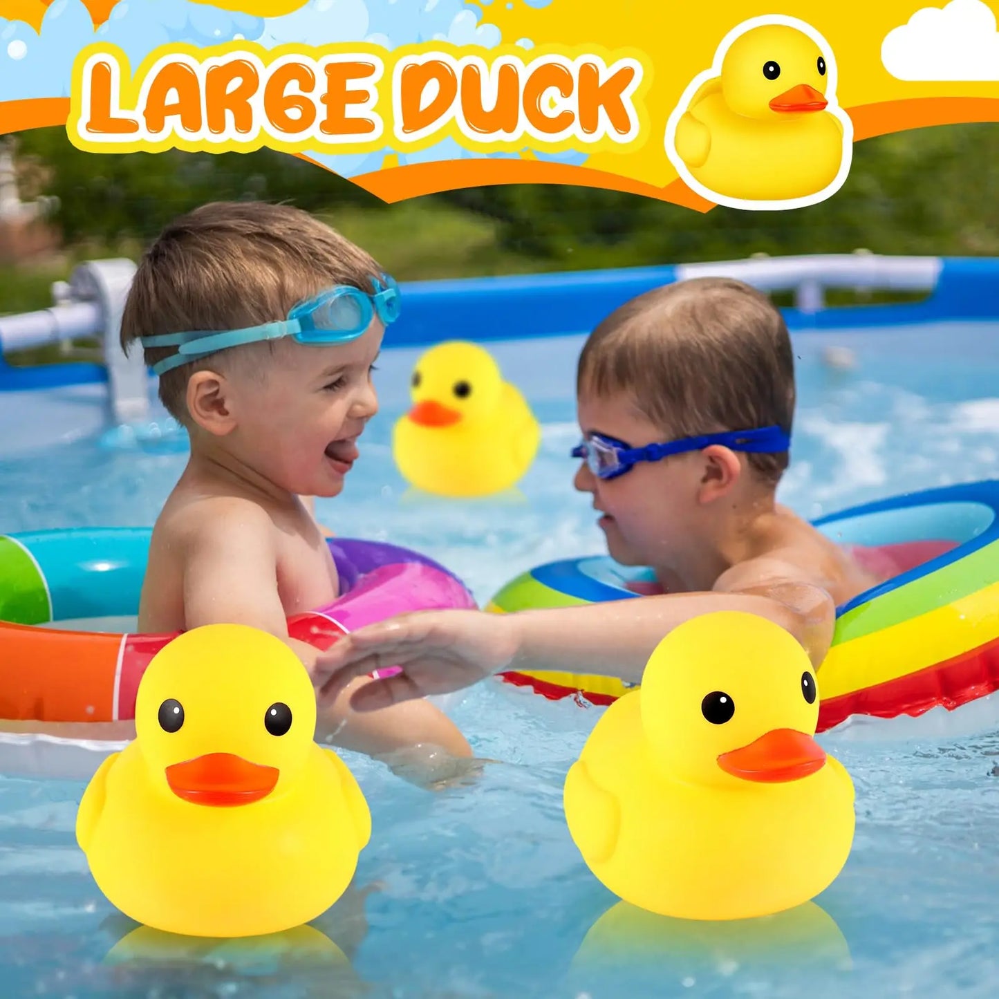 1/2 Pcs Rubber Duck 10.2 Inch Duck Bath Toy Giant Rubber Duck Large Rubber Ducky Bath Toy Squeaky Big Yellow Rubber Ducks