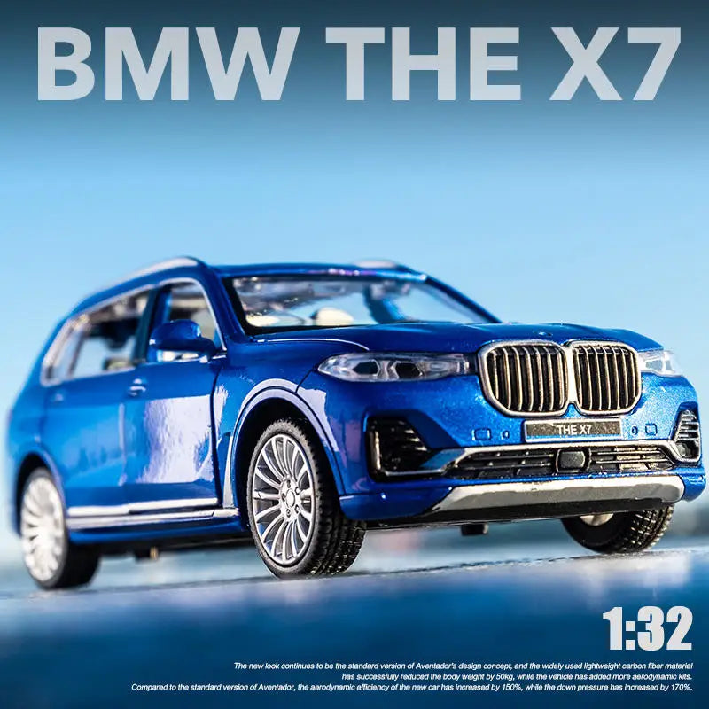 1:32 BMW X7 SUV Alloy Model Car Toy Diecasts Casting Pull Back Sound and Light Car Toys For Children Vehicle