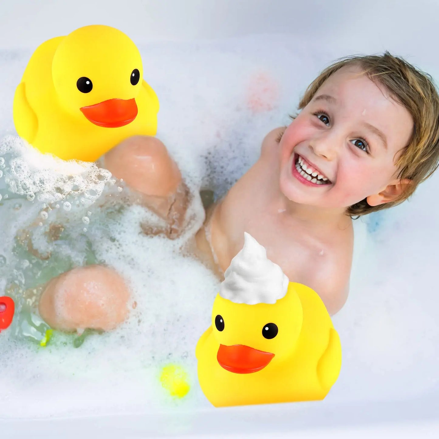 1/2 Pcs Rubber Duck 10.2 Inch Duck Bath Toy Giant Rubber Duck Large Rubber Ducky Bath Toy Squeaky Big Yellow Rubber Ducks