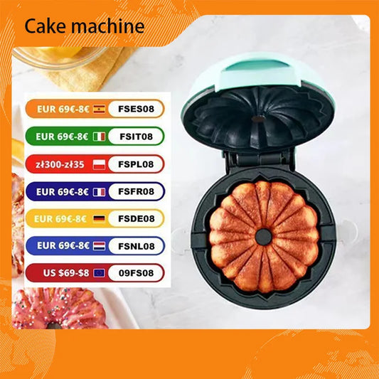 Portable Mini Cake Machine Heating Block Easy to Clean Breakfast Machine Suitable for Kitchen and Home