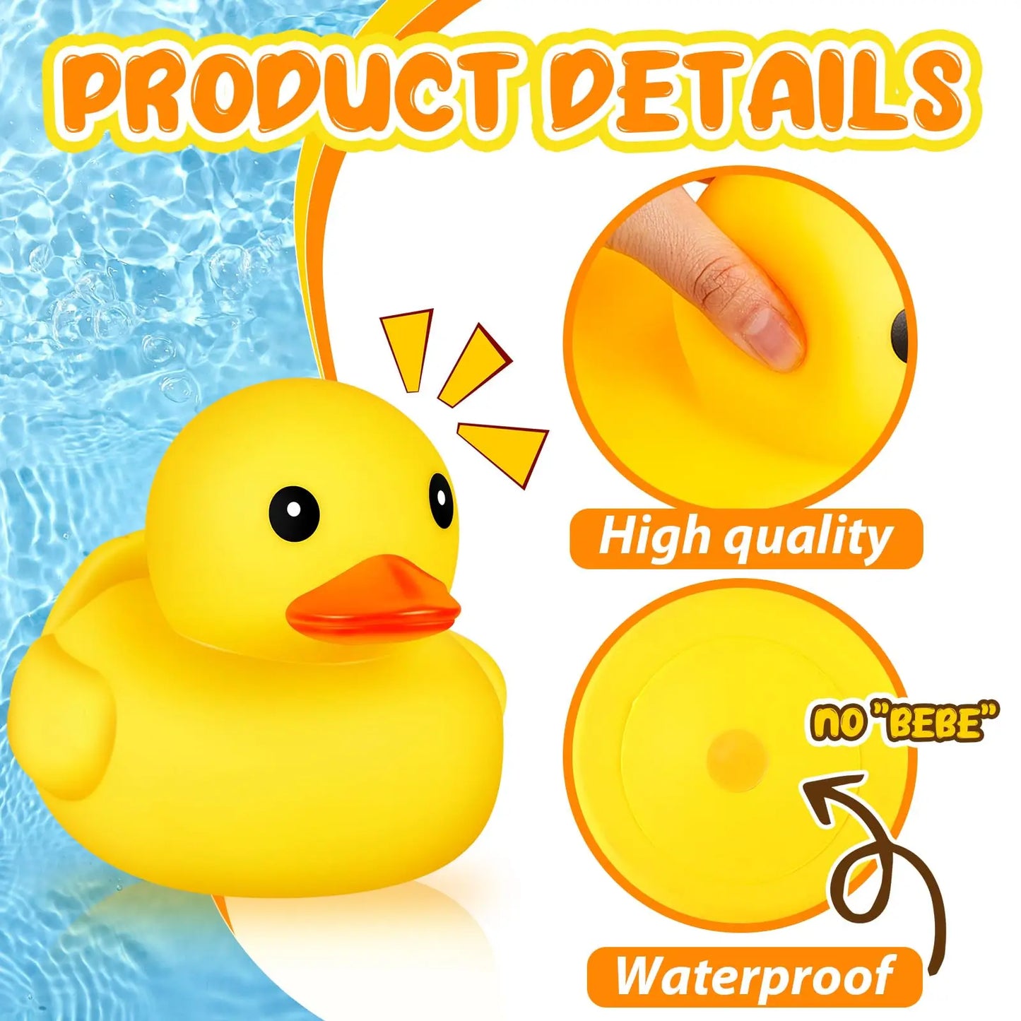 1/2 Pcs Rubber Duck 10.2 Inch Duck Bath Toy Giant Rubber Duck Large Rubber Ducky Bath Toy Squeaky Big Yellow Rubber Ducks